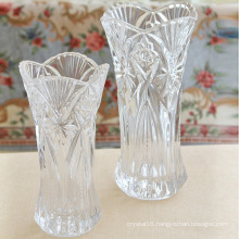 Home Wedding Decor European Tall Crystal Vase Floral Style Glass Vase